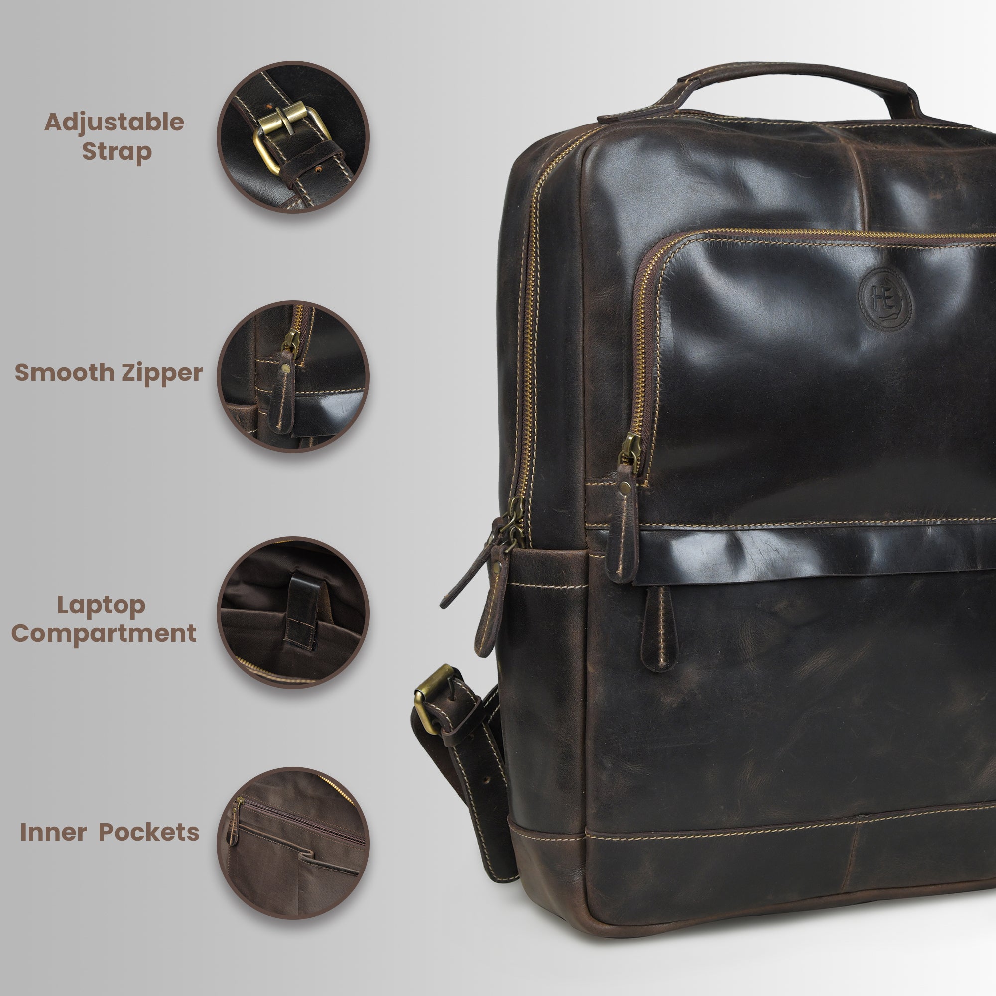Alpine Vintage Leather Laptop Backpack